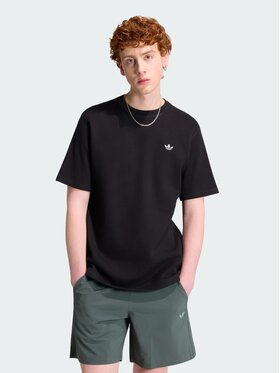 adidas adidas T-Shirt TREFOIL ESSENTIALS WAFFLE Czarny Regular Fit