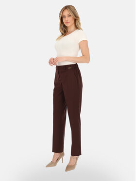Potis & Verso Potis & Verso Spodnie materiałowe Diana Brązowy Regular Fit