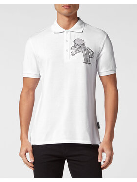 PHILIPP PLEIN PHILIPP PLEIN Polo 15473 Biały Slim Fit