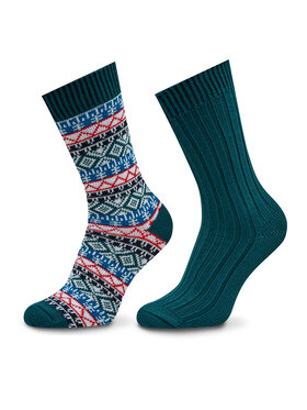 Pepe Jeans Pepe Jeans 2er-Set hohe Unisex-Socken PMU30004 Türkisfarben