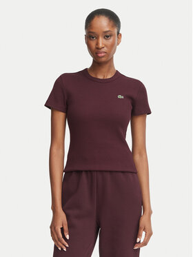 Lacoste Lacoste T-särk TF5538 Bordoopunane Slim Fit
