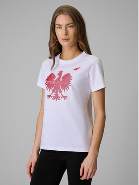 4F 4F T-Shirt STREFA KIBICA Biały Regular Fit