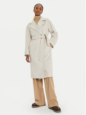 Weekend Max Mara Weekend Max Mara Vuneni kaput Resina 2425016092 Écru Regular Fit