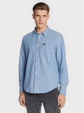 Lee Lee Camicia Leesure L66NMWUF 112145379 Celeste Regular Fit