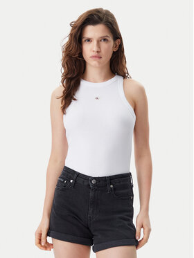 Calvin Klein Jeans Calvin Klein Jeans Top J20J225302 Biały Slim Fit