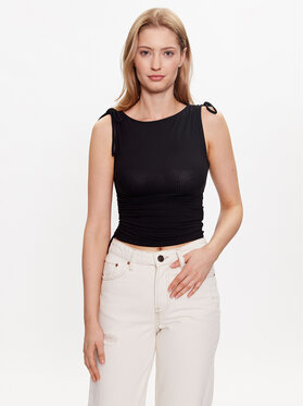BDG Urban Outfitters BDG Urban Outfitters Marškinėliai BDG AYSM RUCHED TANK 76468875 Juoda Slim Fit