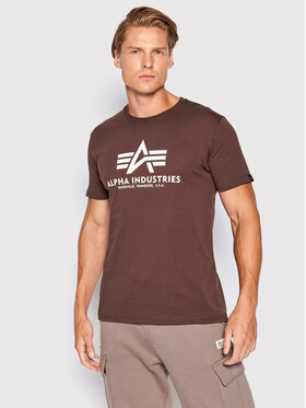 Alpha Industries Alpha Industries T-Shirt Basic 100501 Brązowy Regular Fit