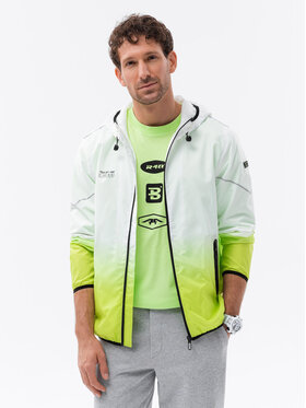 Ombre Ombre Kurtka przejściowa OM-JANP-0104 Zielony Regular Fit