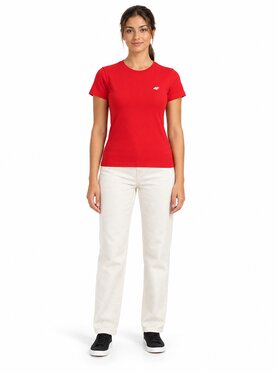 4F 4F T-Shirt 4FWAW26TTSHF3500-62S Červená Slim Fit