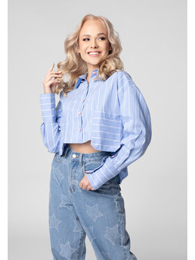 LAURELLA LAURELLA Blúzka Laurella 2UL022821 Modrá Regular Fit