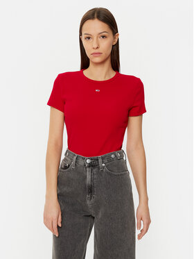 Tommy Jeans Tommy Jeans T-särk Essential DW0DW17383 Punane Slim Fit