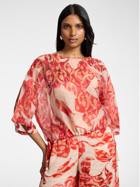 Elena Mirò Elena Mirò Bluzka 2220E100330N001 Czerwony Boxy Fit