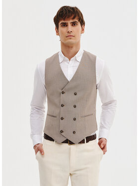 Pako Lorente Pako Lorente Kamizelka P25SF-8X-009 Beżowy Slim Fit