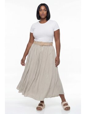 FIGL FIGL Midi sukně M1296 Béžová A-Line Fit