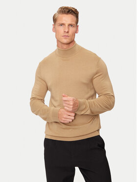 Selected Homme Selected Homme Bluză cu gât Tray 16094653 Bej Regular Fit