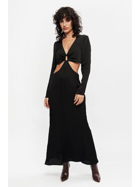 BENU BENU Večerní šaty Black Černá Slim Fit