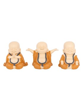 MIAhome MIAhome Zestaw trzech figurek Mały Buddha Kolorowy