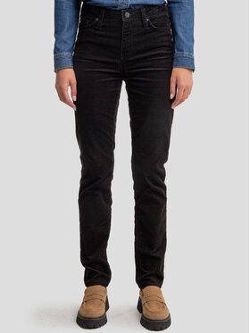 BIG STAR BIG STAR Spodnie materiałowe KATRINA_HIGH_WAIST_CORD_907_350 Czarny Slim Fit