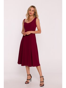 Stylove Stylove Sukienka codzienna s424 Bordowy A-Line Fit