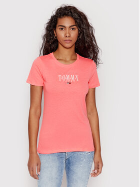 Tommy Jeans Tommy Jeans T-Shirt Essential Logo DW0DW12842 Růžová Skinny Fit