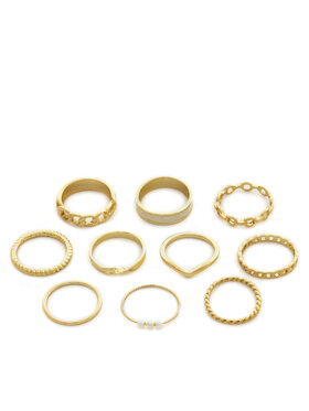 Pieces Pieces 10er-Set Ringe 17146764 Goldfarben