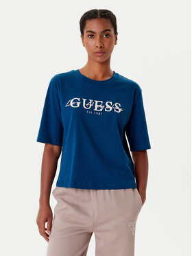Guess Guess T-shirt V5YI02 I3Z14 Plava Boxy Fit