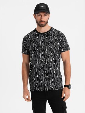 Ombre Ombre T-Shirt OM-TSFP-0225 Czarny Regular Fit