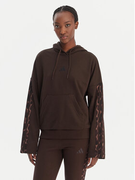 adidas adidas Felpa Seasonal Essentials Leopard Print KA4683 Marrone Loose Fit