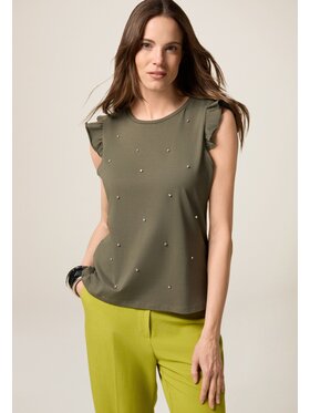 Oltre Oltre T-Shirt G075J004297N035 Zielony Slim Fit