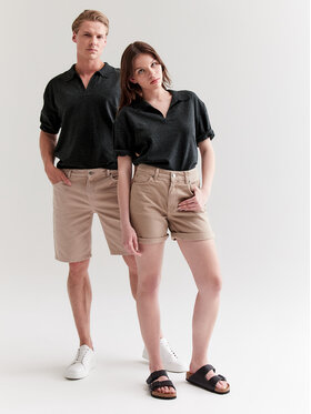 Americanos Polo Unisex Panama Crna Relaxed Fit