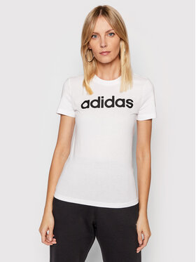 adidas adidas Marškinėliai Essentials GL0768 Balta Slim Fit