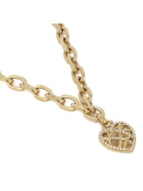 Guess Ogrlica Heart Cage JUBN03 093JW Pozlačeno Z Rumenim Zlatom