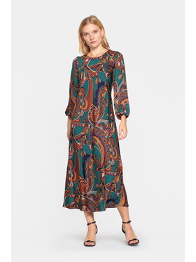 EMOI EMOI Sukienka codzienna maxi z wiskozy Brązowy Feminine Fit