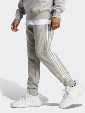 adidas adidas Sporta bikses Essentials French Terry Tapered Cuff 3-Stripes Joggers IC9407 Pelēks Regular Fit