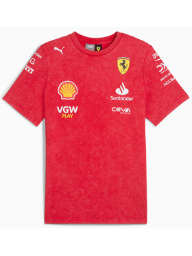 Puma Puma T-Shirt Scuderia Ferrari Desert Sun Las Vegas GP Czerwony Regular Fit