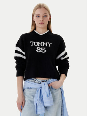 Tommy Jeans Tommy Jeans Pullover 85 Varsity DW0DW22033 Schwarz Regular Fit