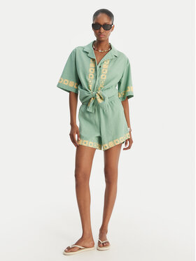 Quiksilver Quiksilver Medžiaginiai šortai Bahamas EQWNS03090 Žalia Regular Fit