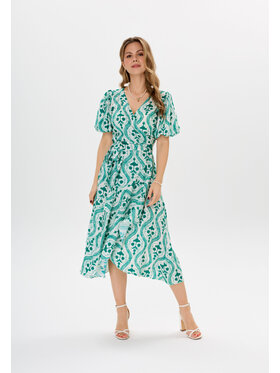 Mirons Mirons Sukienka koktajlowa print Zielony Regular Fit