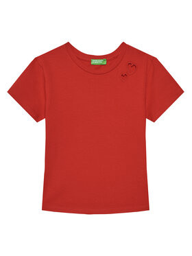 United Colors Of Benetton United Colors Of Benetton T-shirt 3P4ZC10O0 Crvena Slim Fit