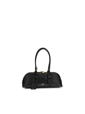 PINKO PINKO Borsetta Black Calf Leather Bos Taurus Shoulder Nero