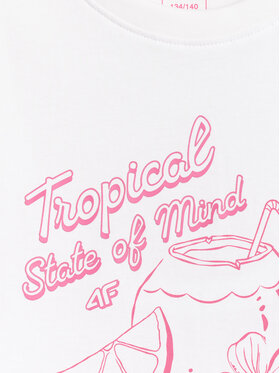 4F 4F T-Shirt SUMMER SPLASH Λευκό Loose Fit