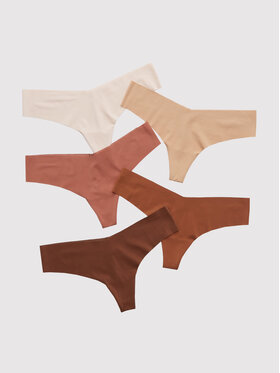 aerie aerie Комплект 5 чифта бикини тип прашка 077-1770-7262 Бежов