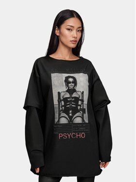 MADE BY SOCIETY MADE BY SOCIETY T-Shirt Tricou PSYCHO - T27893 Czarny Basic Fit