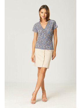 QUIOSQUE QUIOSQUE Bluzka LILLY BLOUSE Niebieski Regular Fit
