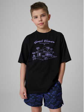 4F 4F T-Shirt WAVE RIDERS CLUB Černá Loose Fit