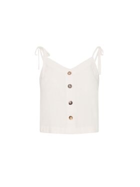 ICHI ICHI Top Top donna ih lino to Bianco Regular Fit
