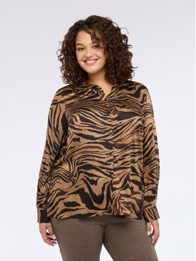 Fiorella Rubino Fiorella Rubino Camicia 5078T001488N0R2 Marrone Over Fit