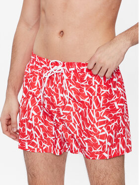 Calvin Klein Swimwear Calvin Klein Swimwear Szorty kąpielowe KM0KM00802 Czerwony Regular Fit