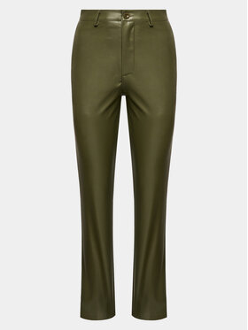 Brave Soul Brave Soul Hlače iz umetnega usnja LTRW-225MILEYKHA Khaki Regular Fit