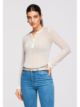 Ombre Ombre Halenka OW-TS-E0013 Écru Slim Fit